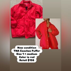 TNA Aritizia coaches puffer jacket
